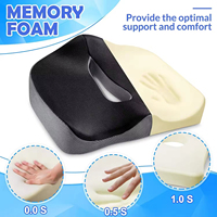 Coussin orthopédique en mousse à mémoire de forme pour chaise de bureau, voiture, fauteuil roulant, soulagement des douleurs dorsales, du coccyx et de la sciatique, housse lavable à fermeture éclair
