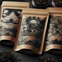 Sachets Doypack transparents refermables pour thé floral, avec fenêtre visible, pour l'affichage en magasin de tisanes