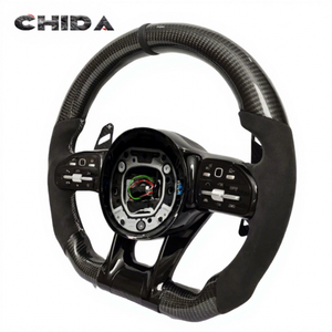 Volant en fibre de carbone suédé pour Mer-ce-ess Be-nzs W204 W222 S500 S400 A45 C63 W218 W219 a <span class=keywords><strong>C</strong></span> Classe E GLA CLA CLS - Product Image 1