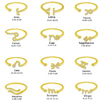 Cincin Berlapis Perak Murni Emas Tanda Zodiak Dapat Disesuaikan Zirkon Kustom untuk Wanita 2022