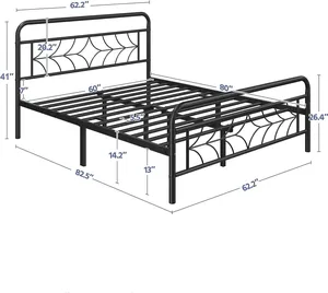 批发卧室家具便宜金属全尺寸床架双人大床床架