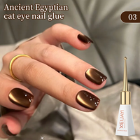 XEIJAYI Cat Eye Magnetik Hema-Free Nail Gel Polish Reflektif Putih Porselen Gaya Desainer untuk Aplikasi DIY Kemasan Botol