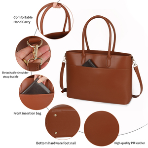 <span class=keywords><strong>Sac</strong></span> fourre-tout de luxe en <span class=keywords><strong>cuir</strong></span> PU marron pour femme, <span class=keywords><strong>sac</strong></span> <span class=keywords><strong>à</strong></span> <span class=keywords><strong>main</strong></span> personnalisé couleur <span class=keywords><strong>cognac</strong></span> avec poignée supérieure et bandoulière - Product Image 2