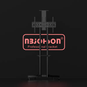 NBJOHSON <b>TV</b> Mobile Cart <b>Floor</b> <b>Stand</b> Lockable Casters Adjustable Height 1100-1580mm 80kg Load Capacity 15 Tilt 3 Rotation - Product Image 2