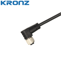 Connecteur d'aviation M12 personnalisé en usine KRONZ, câble blindé, étanche IP68, connecteur mâle-femelle avec câble PVC pour capteur