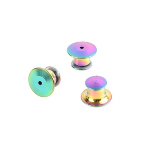 New Cầu Vồng Màu Khóa Lại Kim Loại Ly Hợp Clasp Fastener Pin Trở Lại Brass Tie Tac Khóa Đầu Phẳng Nhãn Pin Trở Lại - Product Image 1