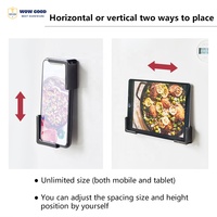 Support magnétique réglable pour téléphone et tablette pour réfrigérateur de cuisine Aimant permanent en néodyme Taille latérale compatible