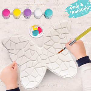 Kit di Pittura per Bambini con Mosaico Bianco a Fette, Prodotti Decorativi in Cemento a Forma di <span class=keywords><strong>Farfalla</strong></span> per Giardino, Giocattoli e Pietre da Camminamento - Product Image 4