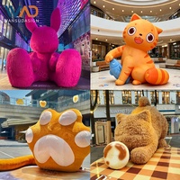 Mascotte géante gonflable en forme d'ours en fourrure, lapin gonflable en peluche pour la décoration des centres commerciaux et des événements