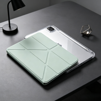 Étui magnétique transparent en TPU anti-chute avec support réglable pour iPad Pro 11 pouces et iPad Air (24.8x18)