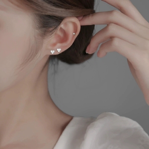 LT-1163 925 Sterling Silver <strong>Fine</strong> <strong>Stud</strong> <strong>Earrings</strong> for Women Summer Care Ear Piercings Bone <strong>Studs</strong> Sleep Safe 2025 New Trendy Design - Product Image 2