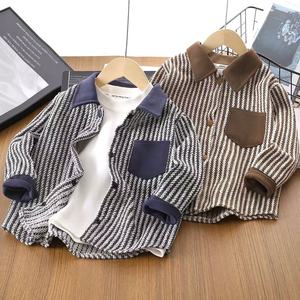 QFZ3535 - Manteau en coton doublé pour garçons et filles, fermeture à simple boutonnage, chaud et décontracté, motif imprimé pour bébé - Product Image 2