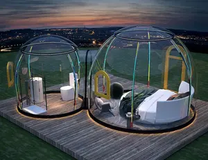 Full transparente PC Dome Bubble House Starry Sky Camping Tent-respirável, impermeável e leve