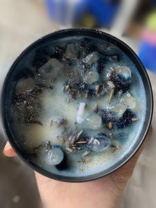 CELION personnalisé grande fleur de 8oz et CrystalBlack pot violet cire de soja bougies parfumées dans des boîtes de conserve - Product Image 2