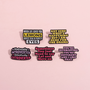 Broche en émail personnalisée avec citations de philosophie de vie, broches introverties par nature, extroverties par sélection, badge de revers, bijoux cadeau - Product Image 6
