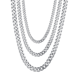 Men's <b>Titanium</b> Steel Cuban <b>Chain</b> Six-Side Polished Stainless Steel Hip Hop Necklace Stylish Sweater <b>Chain</b> - Product Image 5