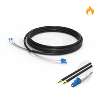 Câble de brassage fibre optique blindé tactique 2/4 cœurs LC SC ST FC 50-200m LSZH TPU pré-terminé pour réseau extérieur