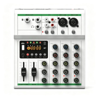 Console de mixage audio professionnelle 4 canaux T05 avec Bluetooth et alimentation fantôme 48V