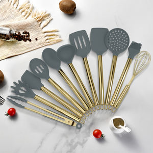 Peralatan Dapur Silikon TOALLWIN Bahan Stainless Steel Warna Emas untuk Koki Rumahan <span class=keywords><strong>Set</strong></span> Peralatan Masak Silikon - Product Image 6