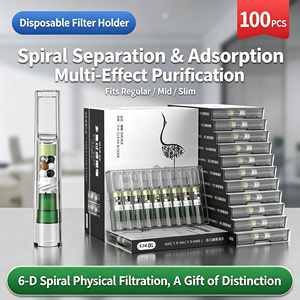 Filtros Desechables para Cigarrillos, Filtración Multicapa en Espiral de Flujo Directo Doble, Ajuste Universal para Hombres, para Cigarrillos Regulares/Medianos/Delgados - Product Image 1