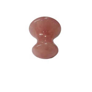 Masseur facial en pierre de cristal naturel en forme de champignon, outil de raclage du visage en quartz rose Gua Sha - Product Image 2