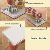 Vitrine de présentation portable en acrylique transparent écologique pour figurines miniatures, organisateur de rangement de bureau pour poupées et objets de collection