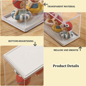 <span class=keywords><strong>Vitrine</strong></span> de présentation portable en acrylique transparent écologique pour figurines miniatures, organisateur de rangement de bureau pour poupées et objets de collection - Product Image 3