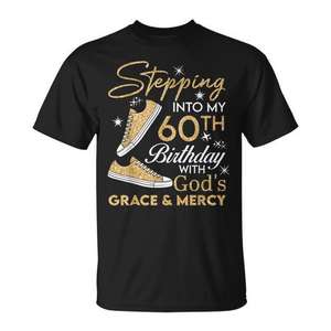 Camiseta para celebrar mi 60.º cumpleaños con la gracia y la misericordia de Dios - Product Image 1