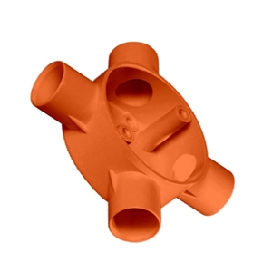 Boîte de jonction électrique à quatre voies en PVC de couleur orange pour conduit rigide, boîte de raccordement de haute qualité fabriquée au Vietnam - Product Image 4
