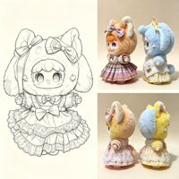 Poupée en peluche Sweet Lolita, jouet en peluche à habiller, figurine de dessin animé personnalisée, conception OEM et sur mesure disponible