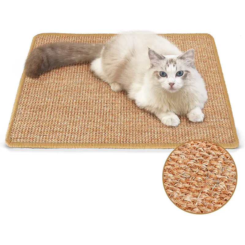 Doğal Sisal yatay zemin tırmalama ped halı korumak ve kanepeler kediler Scratcher Mat