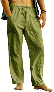 Nuovi <span class=keywords><strong>pantaloni</strong></span> Casual da uomo in <span class=keywords><strong>lino</strong></span> di cotone da uomo larghi <span class=keywords><strong>pantaloni</strong></span> larghi e traspiranti in tinta unita sport Fitness Streetwear hawaiana 5xl - Product Image 2