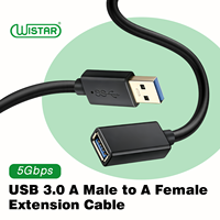 Câble d'extension USB 3.0 WISTAR à charge rapide 3A, mâle vers femelle, pour batteries externes, avec blindage tressé et gaine en PVC