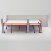 Plateforme en acier pour entrepôt industriel, 3 niveaux, capacité de charge de 1000 kg/m², robuste, antirouille, pour augmenter l'espace, mezzanine