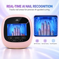 Lampe à ongles LED UV intelligente AI avec reconnaissance des ongles, écran tactile 5,5 pouces, commande vocale 29 langues, séchoir à ongles en gel professionnel