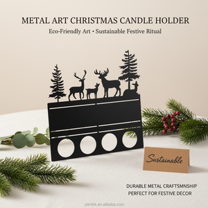 Gliway Forest Style Candle Holder Gift Cozy Light Home Decor Stable & Easy Setup Festival <b>Party</b> Atmosphere - Product Image 3