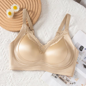 2026 ゴシックニットワイヤーフリーソリッドジェリーストリップレース通気性ノンスチールリングノンマーキングUバック下着女性用小胸 - Product Image 6