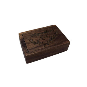 Boîte à bijoux de rangement en bois Boîte à bagues de mariage en bois <span class=keywords><strong>vintage</strong></span> Boîte à bagues d'échange de cérémonie - Product Image 1