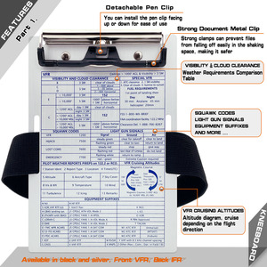 LIUSHUN New Design A4A5A6 Custom Printing Aluminum Clipboard Knee <strong>Board</strong> With Pen Holder Elastic Strap for pilot Students - Product Image 4