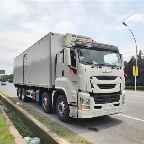 Issuzgiga vc61 caminhão congelar, caixa refrigerada resistente de 8x4 30ton van, congelador