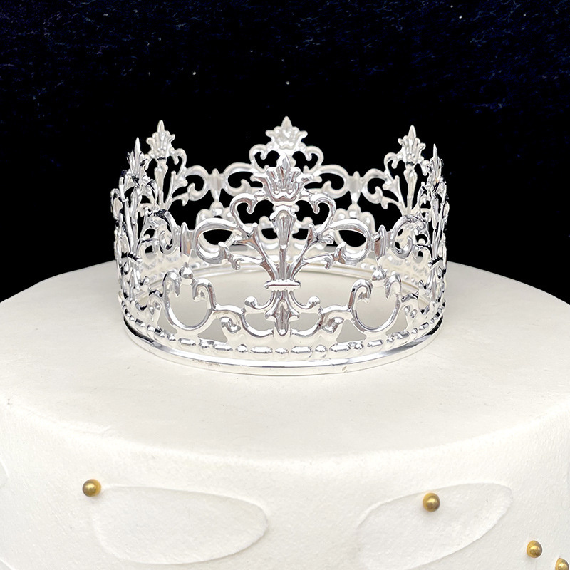 2 Couronnes Dorées Décoratives SACALA - Strass Et Perles Pour Gâteau Mariage, Anniversaire - Thème Royal