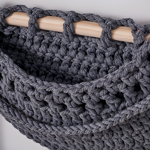 Panier mural tressé à 3 niveaux réglables, fait main, pour plantes, cuisine, fruits, chambre d'enfant – Solution de rangement - Product Image 6