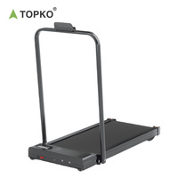 Caminadora Plana TOPKO con Pasamanos - Caminadora Eléctrica Compacta para el Hogar, Superficie Antideslizante y Velocidad Ajustable