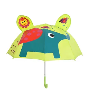 Parapluie 3D personnalisé pour enfants, dessin animé mignon, imprimé animaux, vente en gros, cm