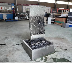 Ev dekor paslanmaz çelik aynalı duvar şelale çeşme iç ve dış dekorasyon için Led ışıkları ile - Product Image 4