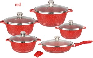 Cast Iron <b>Non</b>-<b>Stick</b> Enamel Coating 5-Piece Gas Cookware <b>Pots</b> and Pans Oven Safe Dishwasher Safe Wholesale R2069 - Product Image 3