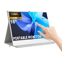 Moniteur portable tactile HDR IPS LCD 16 pouces 1080P avec panneau 99% sRGB, boîtier en alliage d'aluminium, support magnétique détachable pour le gaming