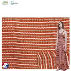 Tissu en polyester respirant à paillettes métalliques, à rayures brillantes, à motif côtelé, extensible, à paillettes, 100% polyester, vente en gros - Product Image 1