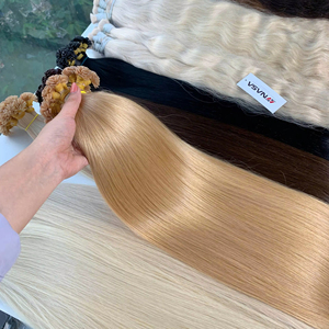Extensions de cheveux humains à pointe plate en kératine de qualité supérieure, couleur foncée à claire, lisses, pour salon, vente en gros - Product Image 1