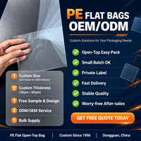 Sac plat en PE transparent, résistant, épais, imperméable, anti-humidité, à ouverture large, pour l'emballage de bonbons et de boissons, vente en gros